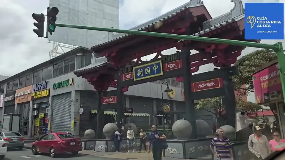 Chinatown gate on a busy street in downtown San José